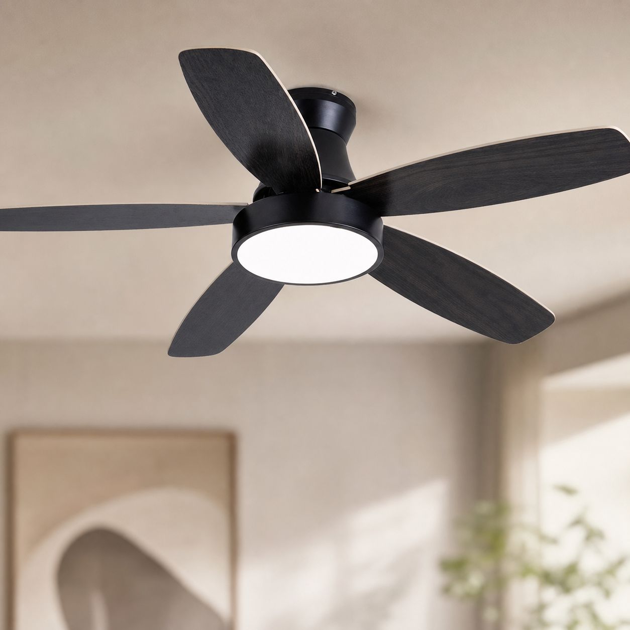 42-zoll-deckenventilator Mit Led-beleuchtung, Holzflügeln, Leisem Motor Mit Geschwindigkeitsregelung, Fernbedienung, Reversibel, Ideal Für Das Wohnzimmer