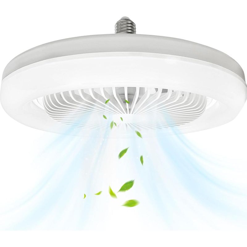 Design-deckenventilator Mit Led-beleuchtung, 30 W, 3 Geschwindigkeitsstufen, Kompatibel Mit E27-leuchtmitteln, Elegantes Finish
