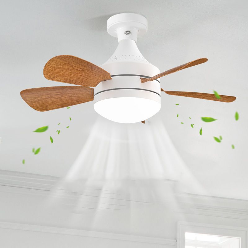 45 Cm Deckenventilator Mit Stecker Und Anschluss – Flügel Aus Naturholz, Geräuscharmer Betrieb, Mit E27-fassung Und Dreifarbiger Beleuchtung + 95 Mm Verlängerungskabel