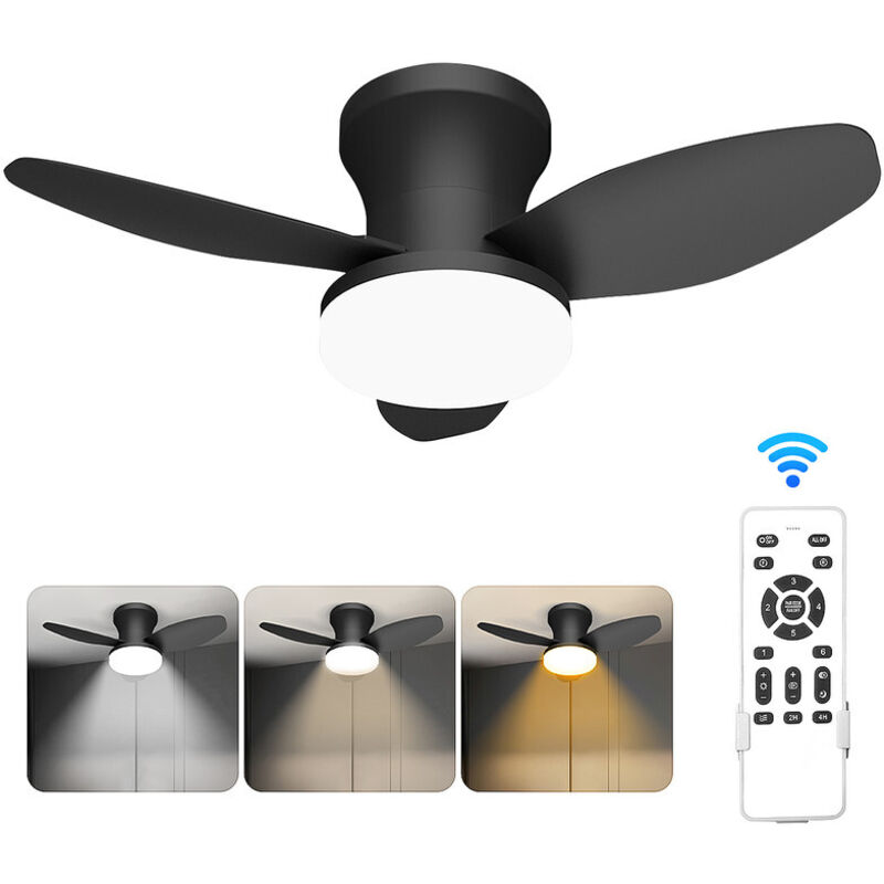 Leiser 2-in-1-led-deckenventilator Mit Fernbedienung – 6 Geschwindigkeitsstufen, Einstellbare Helligkeit, Timer, Reversibler Gleichstrommotor