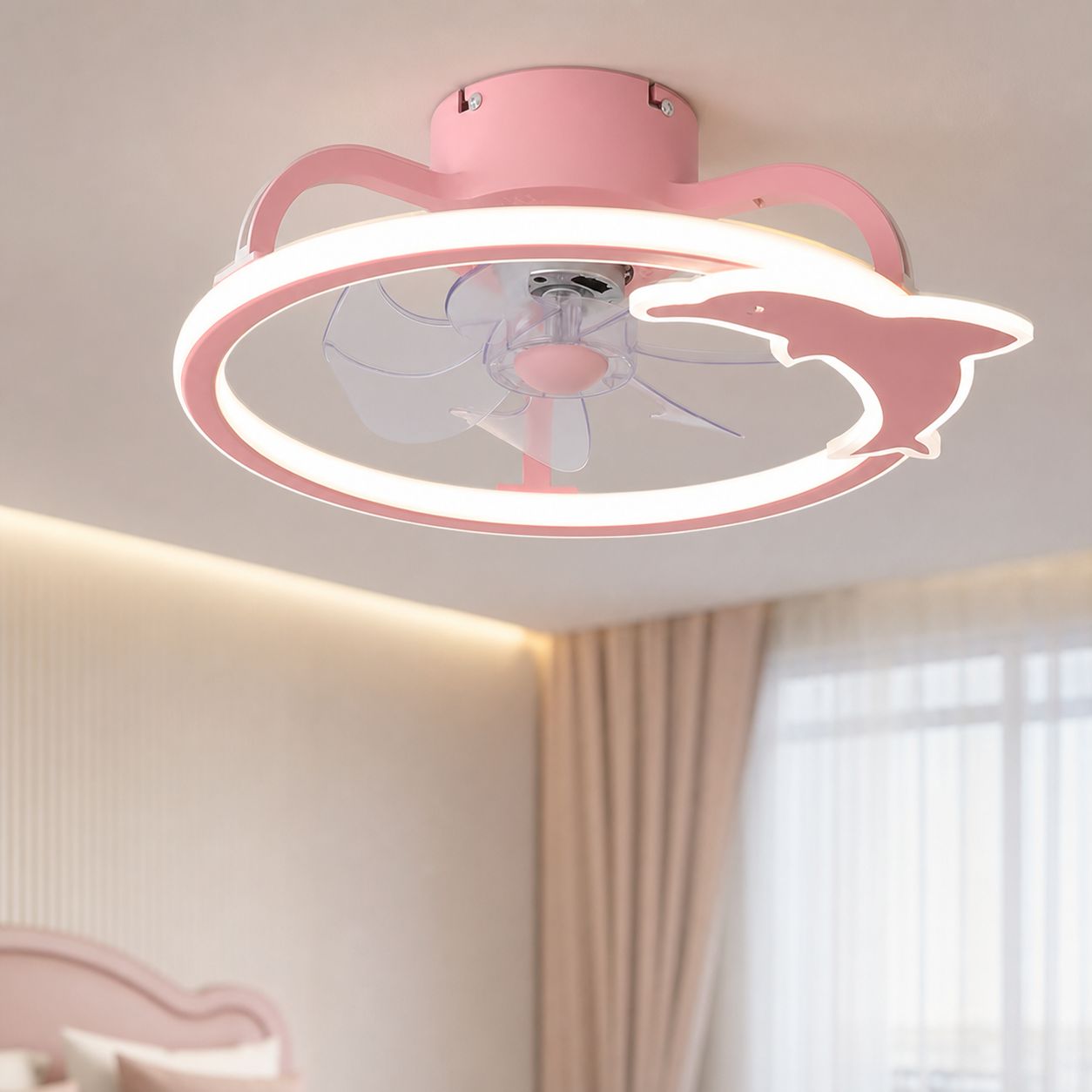 50 Cm Led-deckenventilator, Leiser Kupfermotor, Acrylflügel, Fernbedienung, Dimmbares 3-farben-licht
