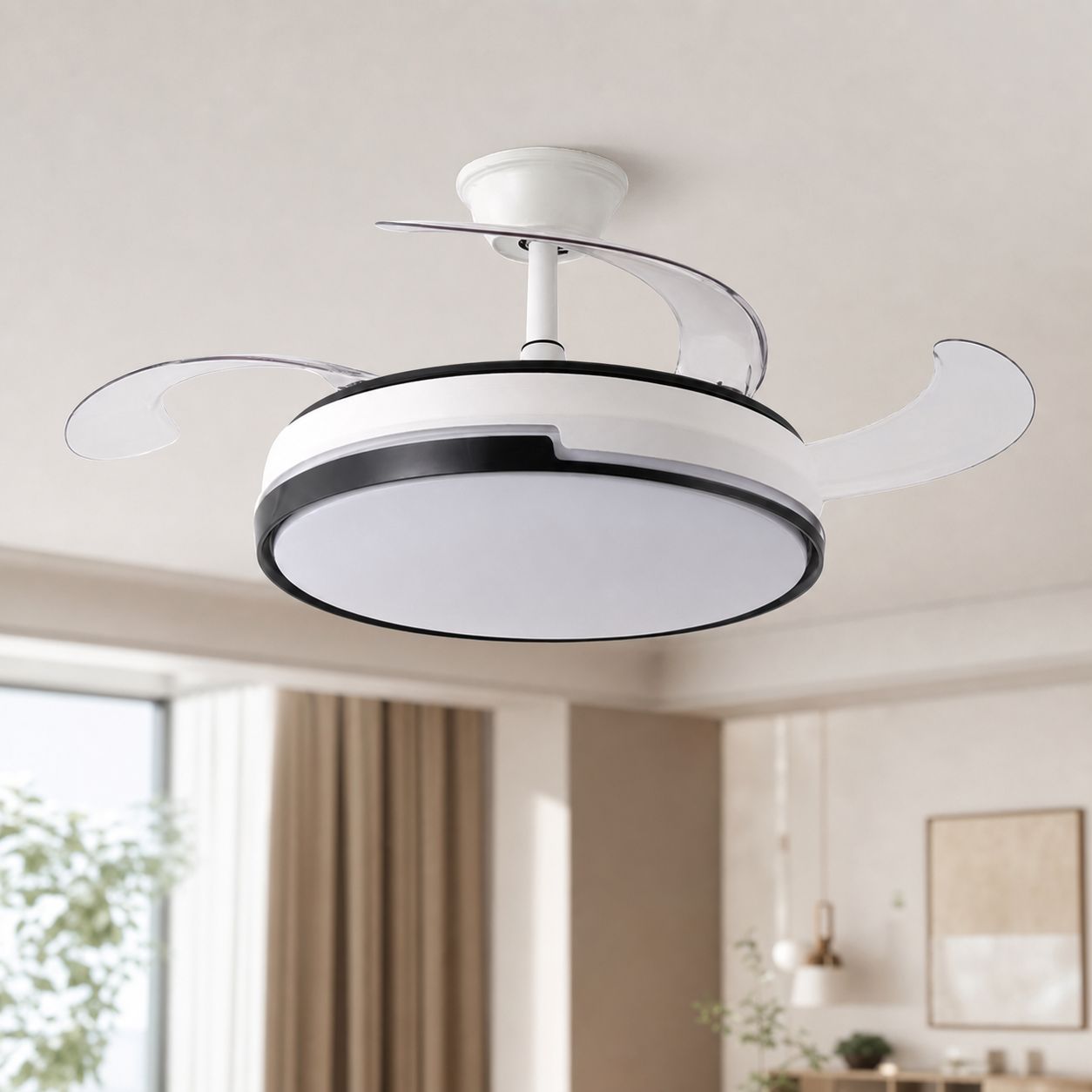 108 Cm Led-deckenventilator, Vollspektrumlicht (ra98), Leiser Kupfermotor, Fernbedienung, Reversibel, 72 W