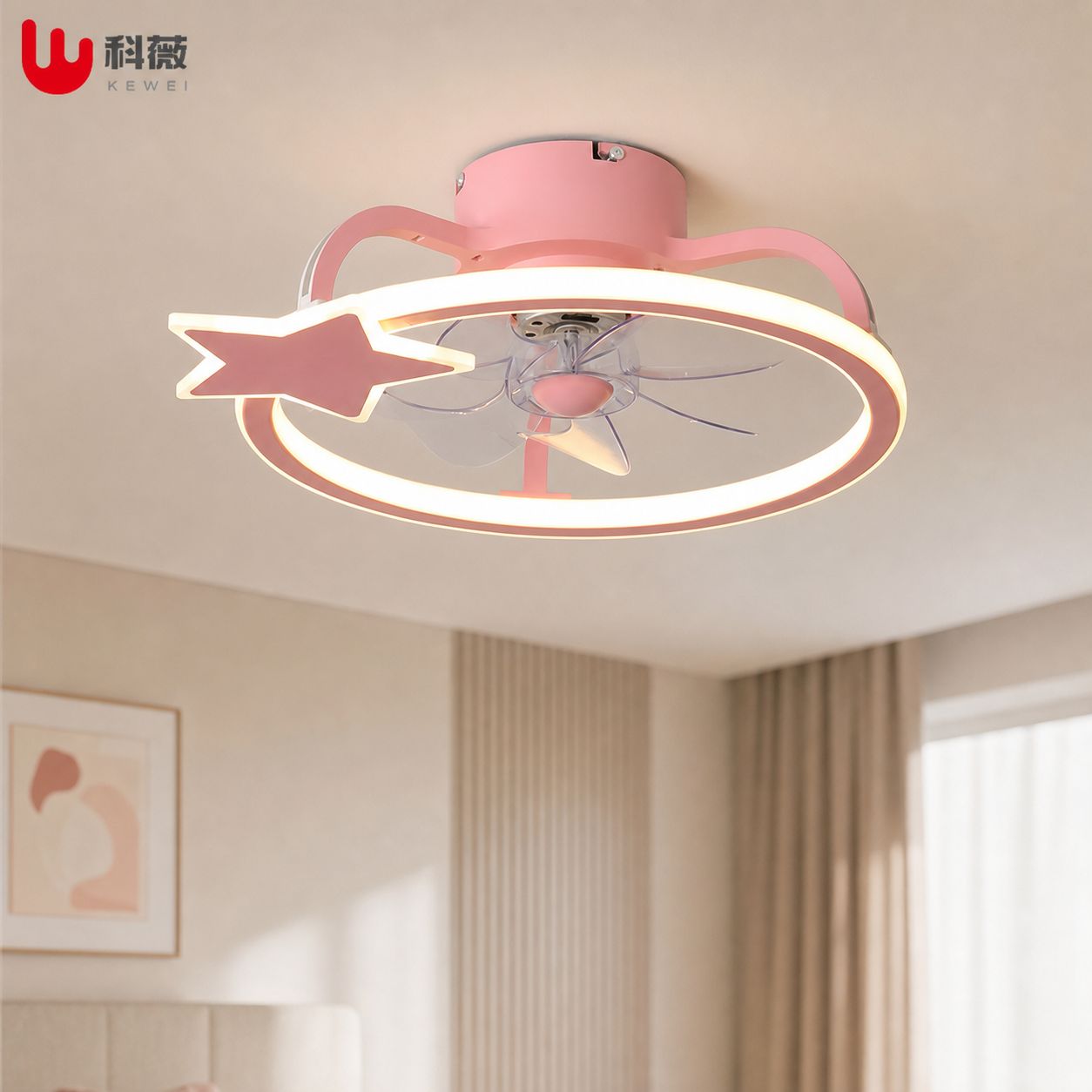 Deckenventilator Mit Led-beleuchtung, Leisem Kupfermotor, Abs-flügeln, Fernbedienung, Dimmbar, Ø 50 Cm Für Schlafzimmer