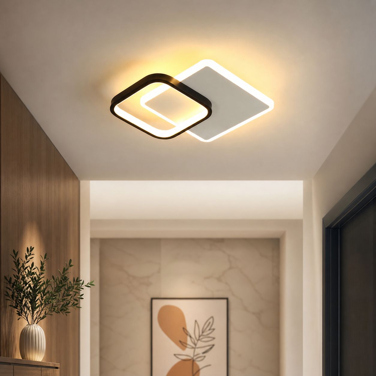 24-w-led-deckenleuchte Mit Schlankem Design Aus Lackiertem Stahl, Wasserdicht Und Insektenabweisend, Flimmerfreies Dreifarbenlicht, 30 X 24 Cm Für Flure
