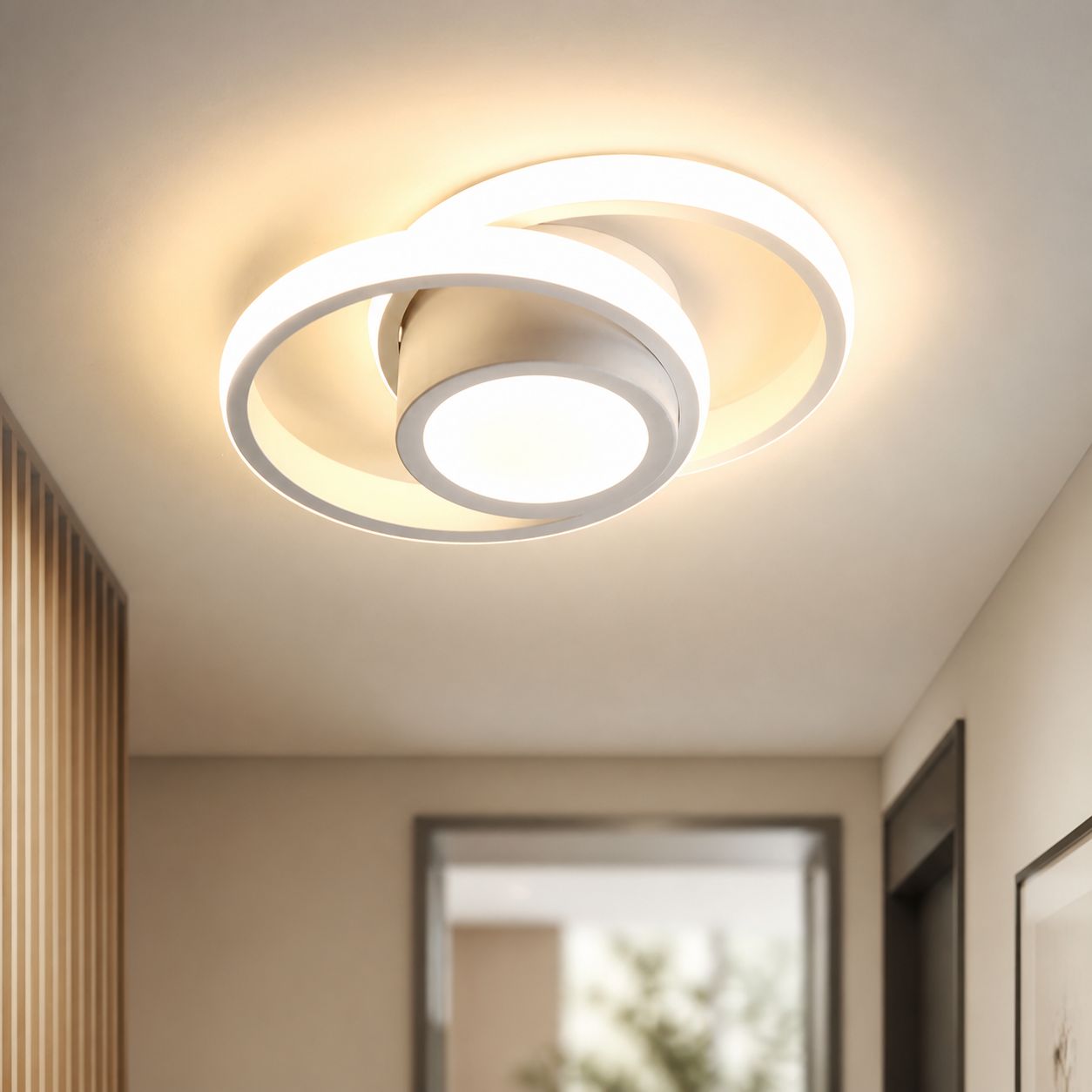 Schlanke, Weiße Led-deckenleuchte, 32 W, Flimmerfreies 3-farben-licht, Feuchtigkeits- Und Insektenbeständig, Ideal Für Flure Und Eingangsbereiche