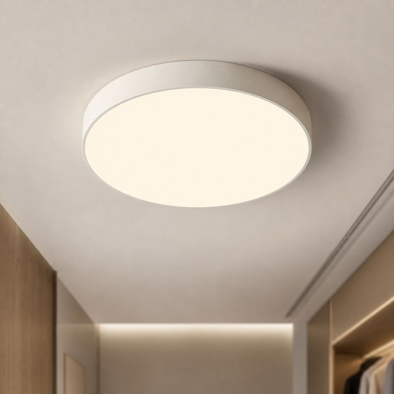 Runde Led-deckenleuchte 30 Cm 18 W, Ultradünnes Design Aus Lackiertem Stahl, Dreifarbiges Licht, Mücken- Und Feuchtigkeitsbeständig, Ideal Für Flur/eingangsbereich