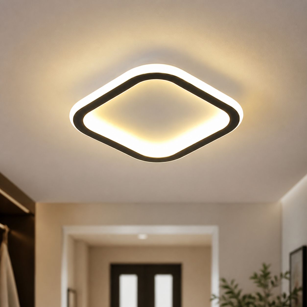 28-w-led-deckenleuchte, Schlankes Design, 20 Cm, Acrylschirm Und Korrosionsbeständig Lackiertes Gehäuse, 3-farbige, Flimmerfreie Beleuchtung Für Flure