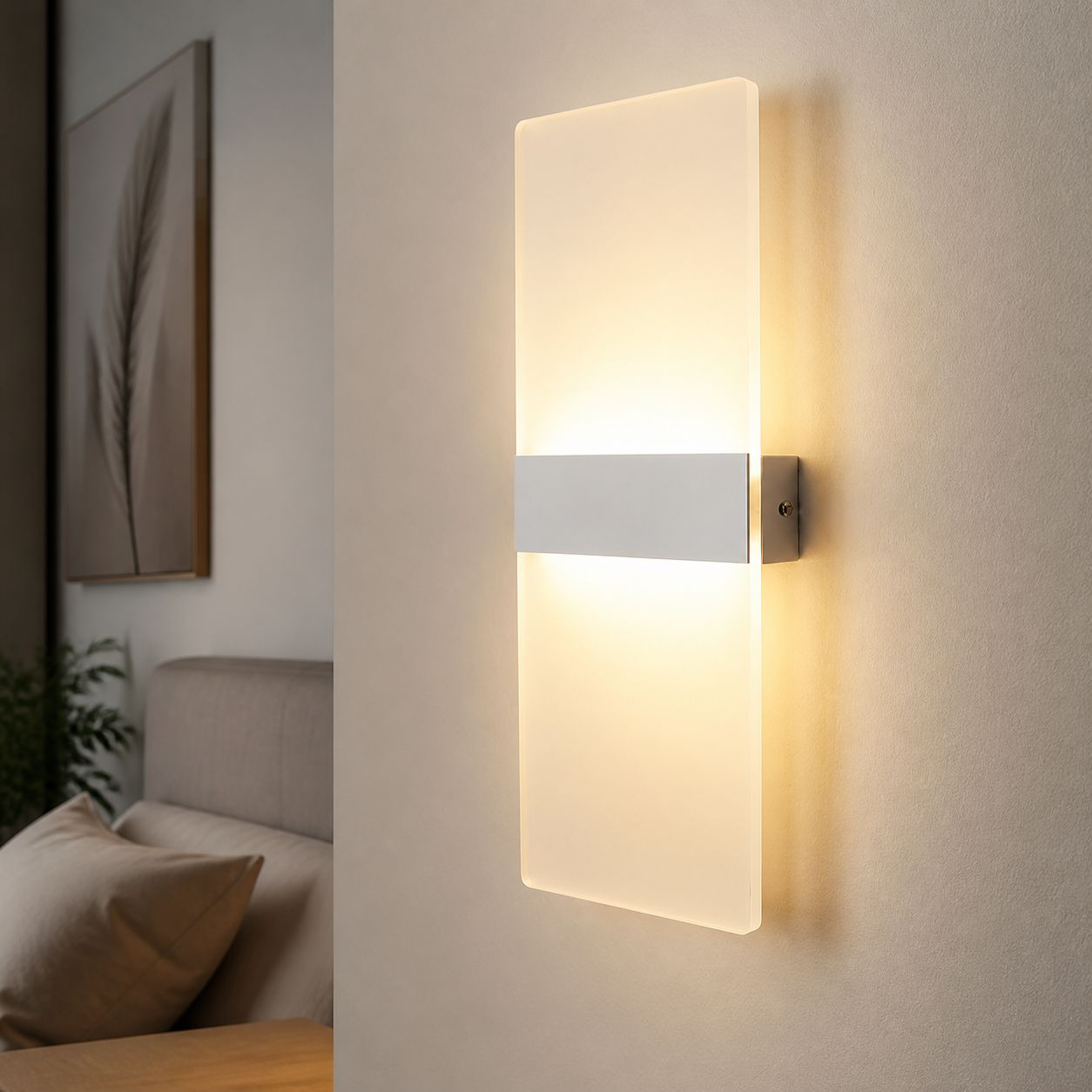 10-w-led-wandleuchte Aus Aluminium Und Acryl, Modernes Design Für Schlafzimmer Oder Flur, Sanftes, Flimmerfreies Licht, Weiß
