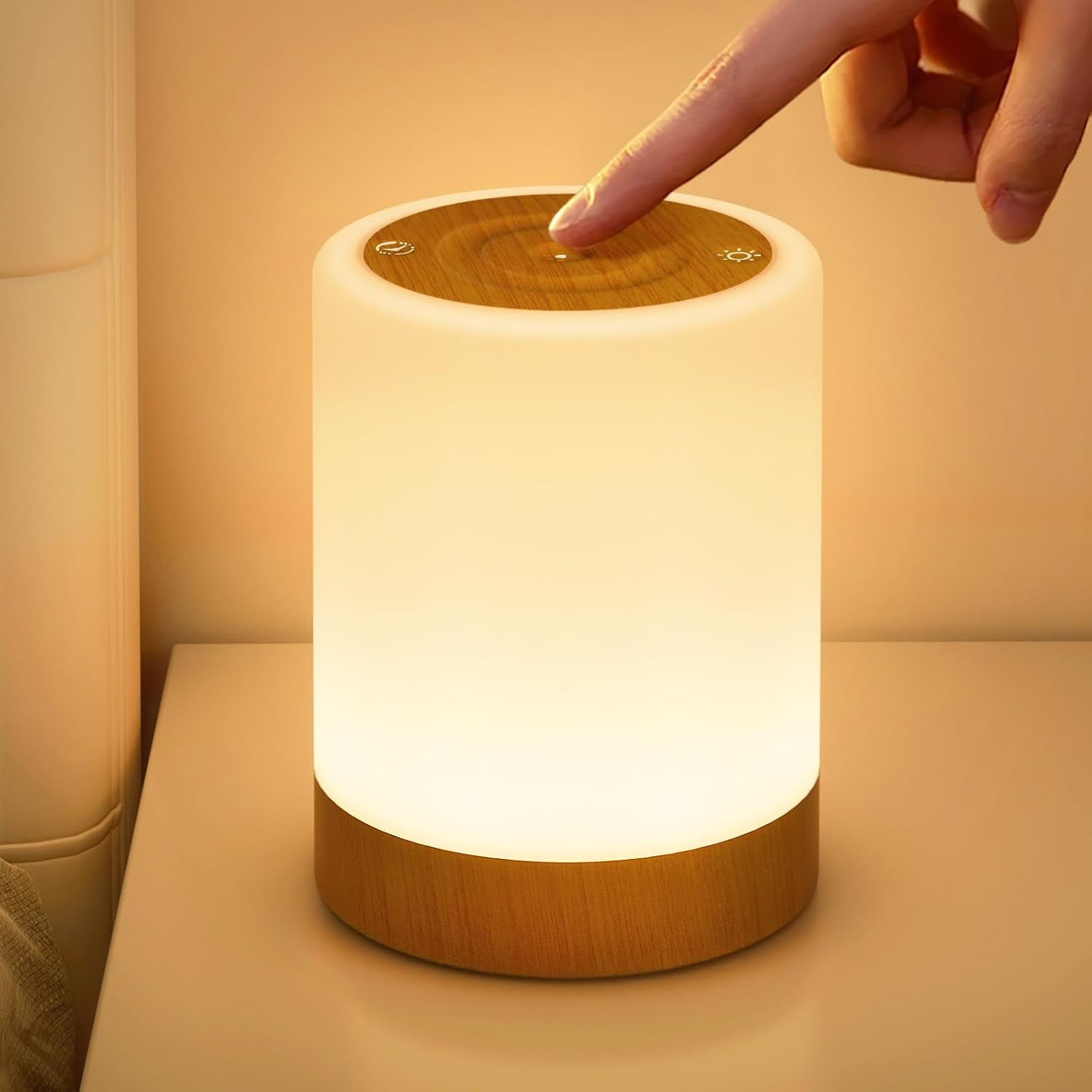Diese Tischleuchte Verfügt Über Eine Kabellose Helligkeitsregelung Mit 5 Touch-modi Und Bietet Ein Sanftes Licht, Das Sich Zum Stillen, Für Neugeborene, Schlafzimmer Und Andere Ungezwungene Umgebungen