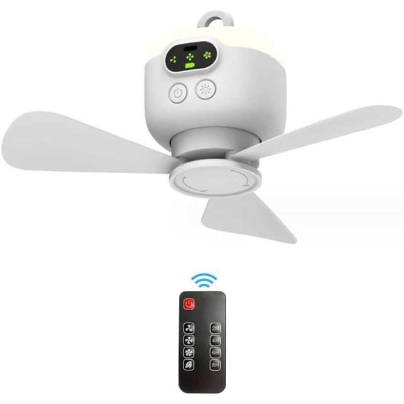 Wiederaufladbarer, Tragbarer Deckenventilator Mit Fernbedienung Über Usb Für Outdoor-camping