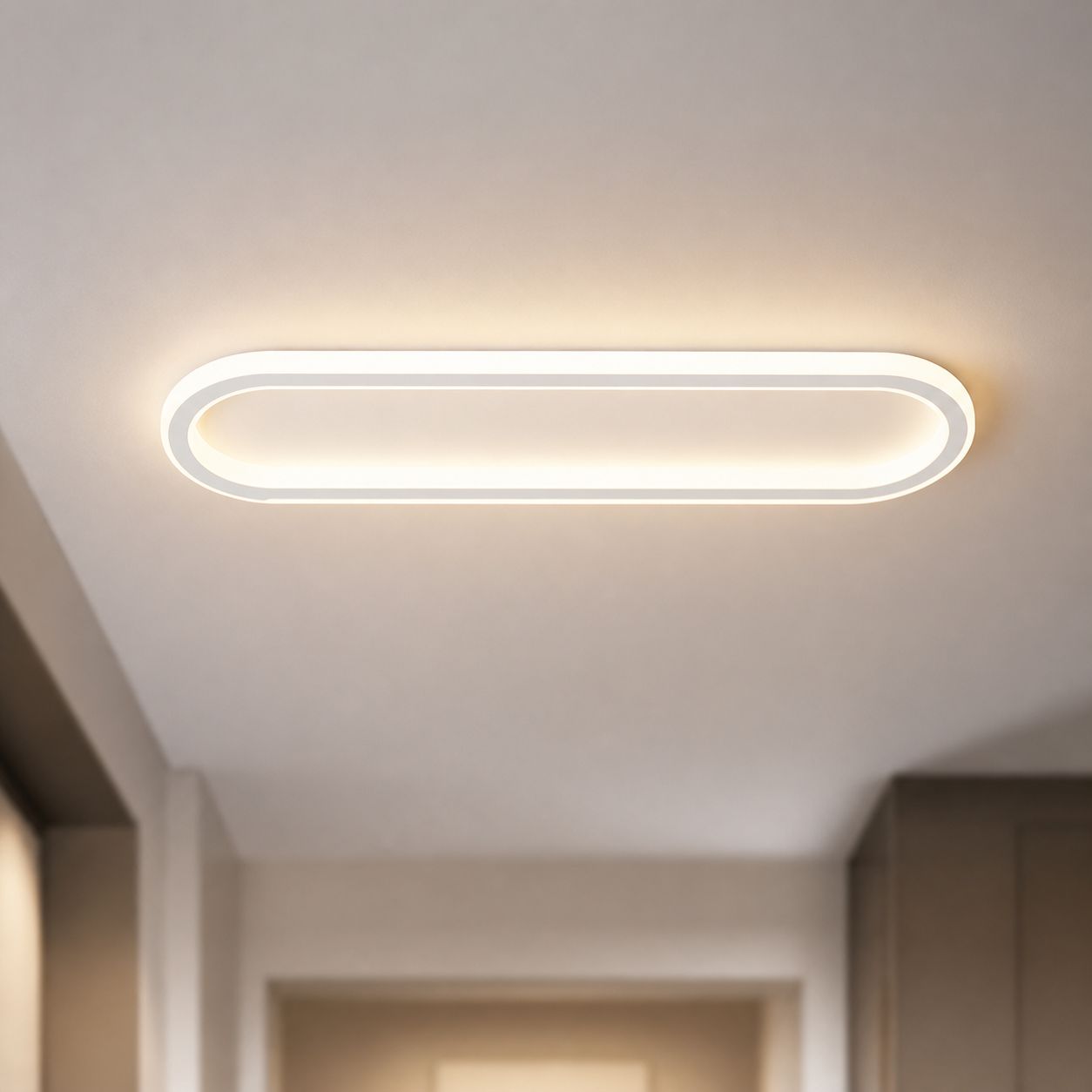28-w-led-deckenleuchte, 30 X 15 Cm, Modernes Design, Weiß Lackiertes Eisengehäuse, Flimmerfreies Dreifarbenlicht Für Flur Und Schlafzimmer