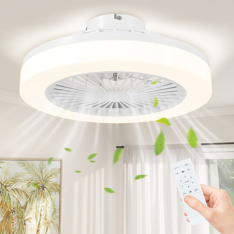 Deckenventilator Mit Integrierter Led-beleuchtung, 6 Geschwindigkeitsstufen, Inklusive Fernbedienung – Mattweiß