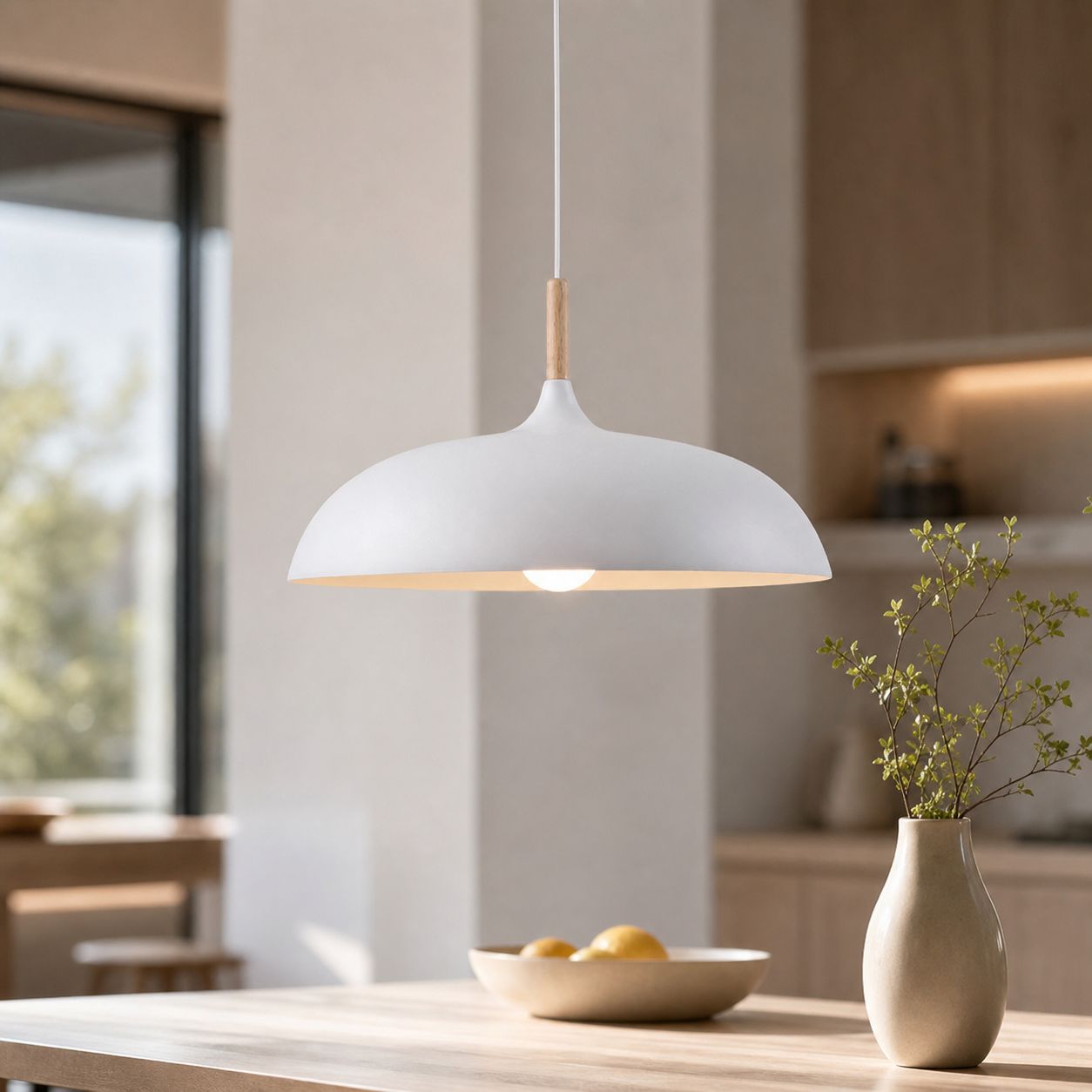 Metall-pendelleuchte B37, 40 Cm Durchmesser, 24 Cm Höhe, 120 Cm Verstellbares Kabel, E27-fassung Mit 15-w-led-leuchtmittel In Warmweiß.