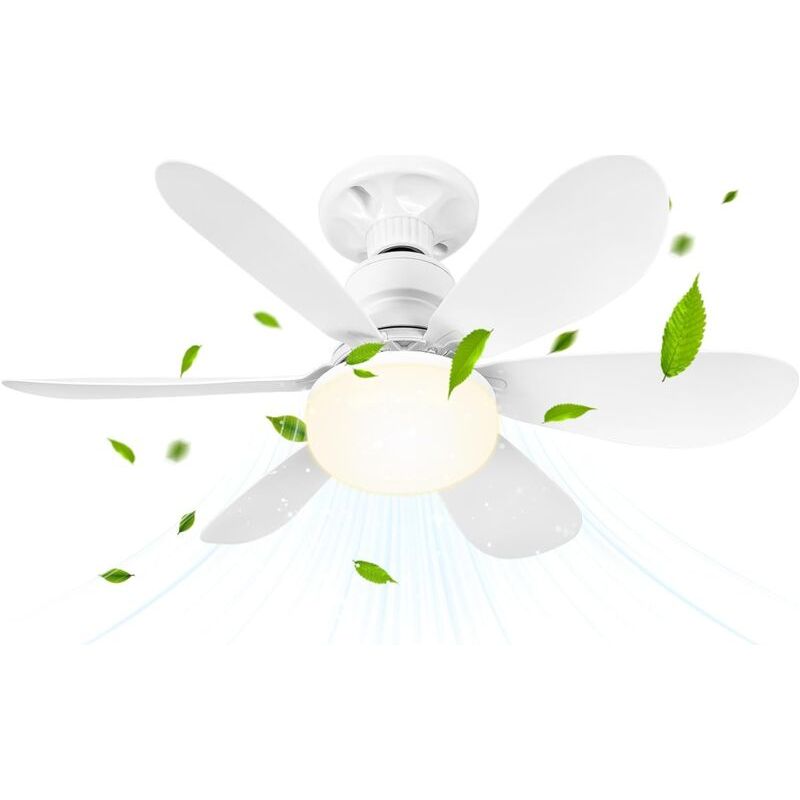 Deckenventilator Mit Dimmbarer Led-beleuchtung, 40 W, 6 Flügeln, 3 Geschwindigkeitsstufen Und Fernbedienung – Kompatibel Mit E27-fassung