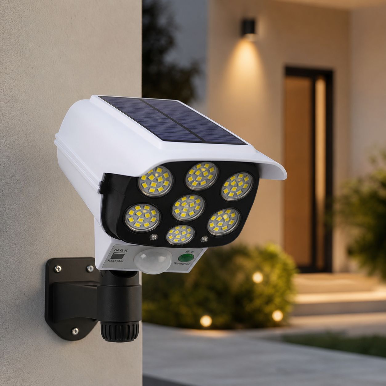 Superhelle Led-solarleuchte Mit Bewegungsmelder, Effizientes Solarpanel, Integrierter 18650-akku, Wasserdicht (ip65), 360°-drehung, 3 Modi
