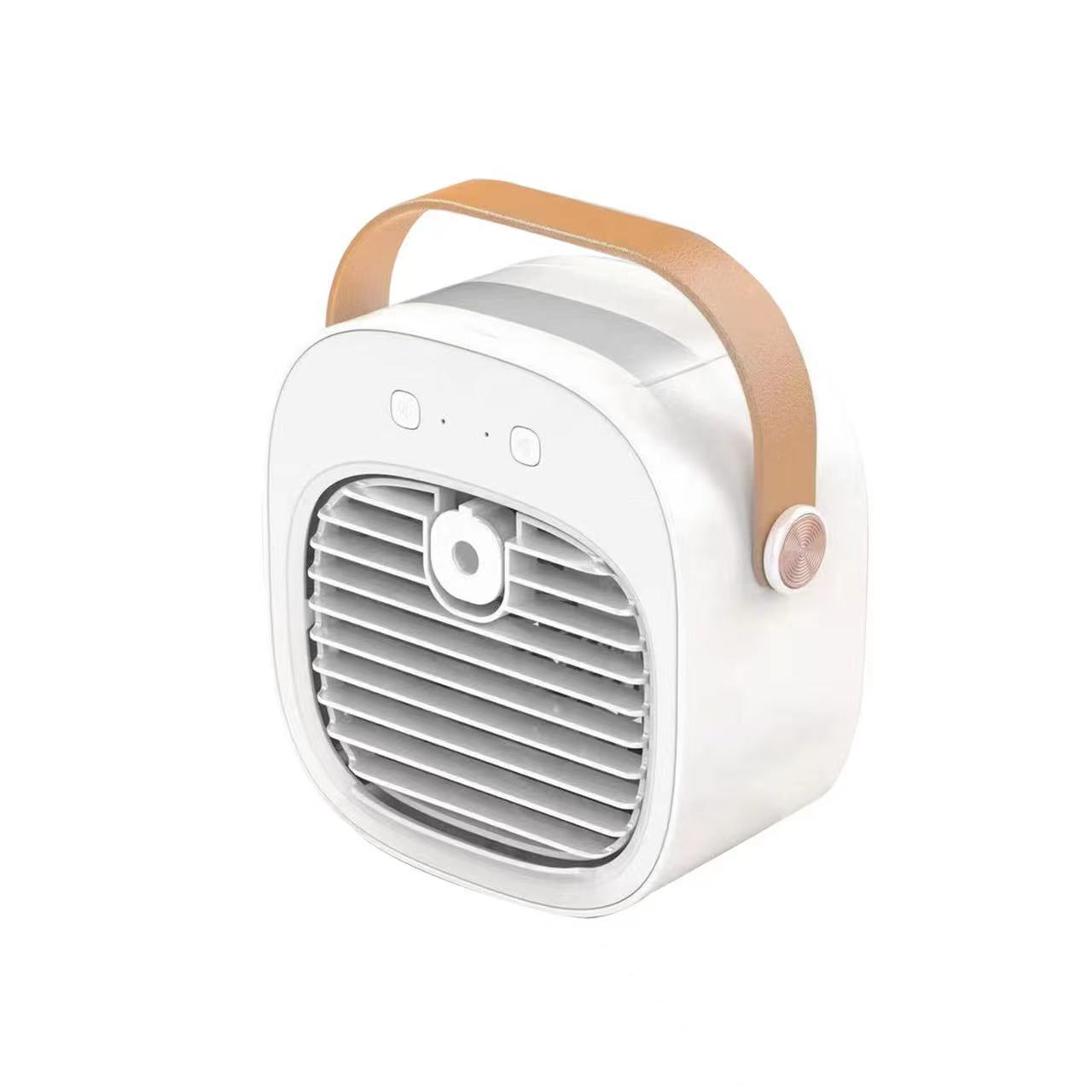 Tischventilator Mit Sprühnebelfunktion, 3 Geschwindigkeitsstufen, 4000-mah-akku, Tragbar Und Wiederaufladbar, Modell F12 Weiß