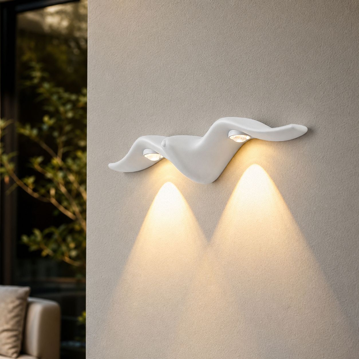 Wasserdichte Led-wandleuchte Für Den Außenbereich, Aluminium, 12 W, Warmweißes Licht, Wellendesign, 38 Cm, Für Fassade Oder Balkon