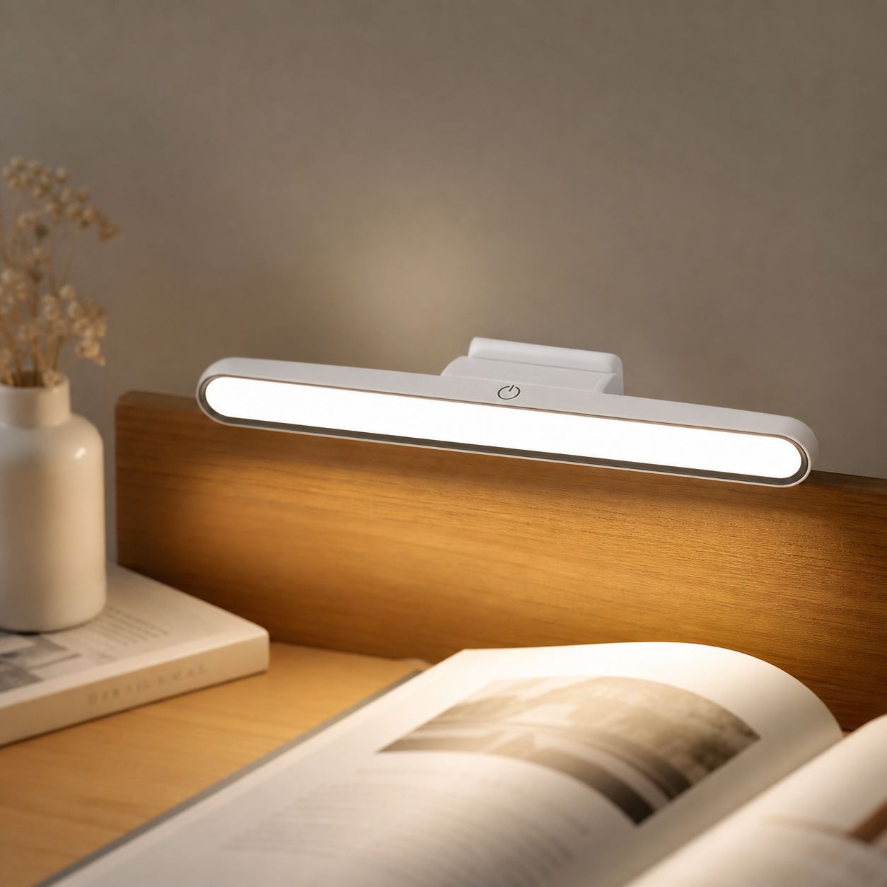 Wiederaufladbare, Magnetische Led-lampe (32 Cm) Mit Usb-anschluss, 28 Dimmbaren Leds, Farbanpassung, Typ-c-anschluss, Für Büro, Küche Und Kleiderschrank, Weiß