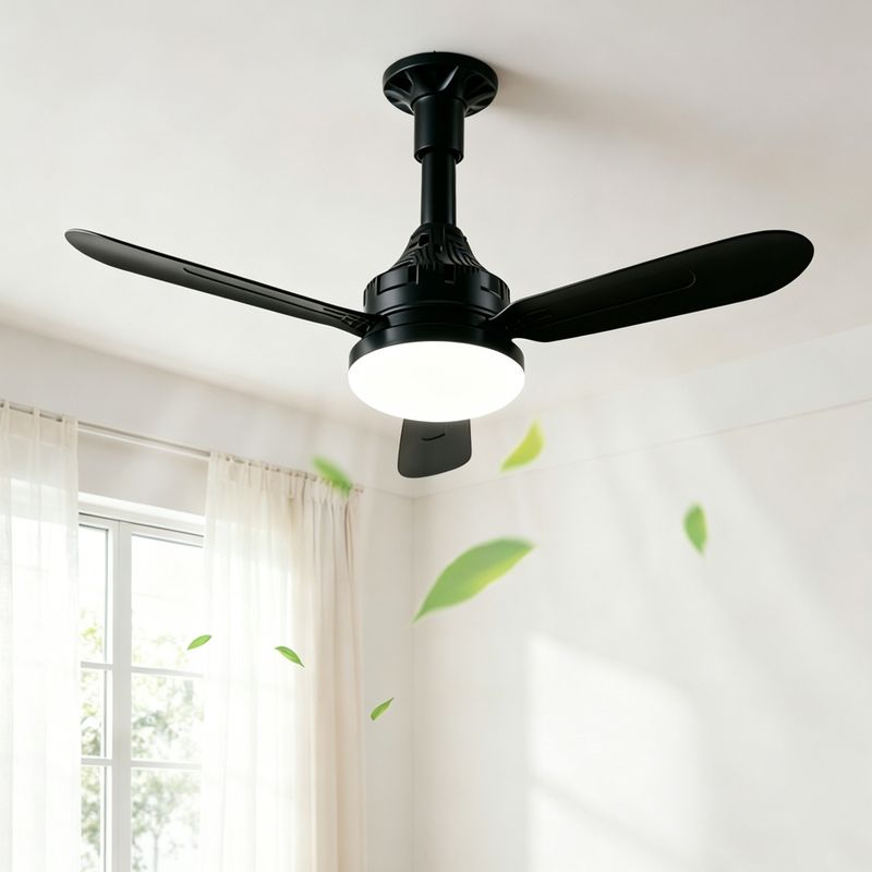 Ledander Weißer, Extraflacher Einbau-deckenventilator Mit 3 Leisen Flügeln, Licht Und Fernbedienung Für Das Schlafzimmer
