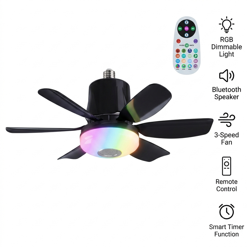 Weißer, Blattloser Nebelventilator, Ki-luftkühler Mit Luftbefeuchtung Und Led-beleuchtung, 6 Geschwindigkeitsstufen, Kompaktes Format (305 Mm)
