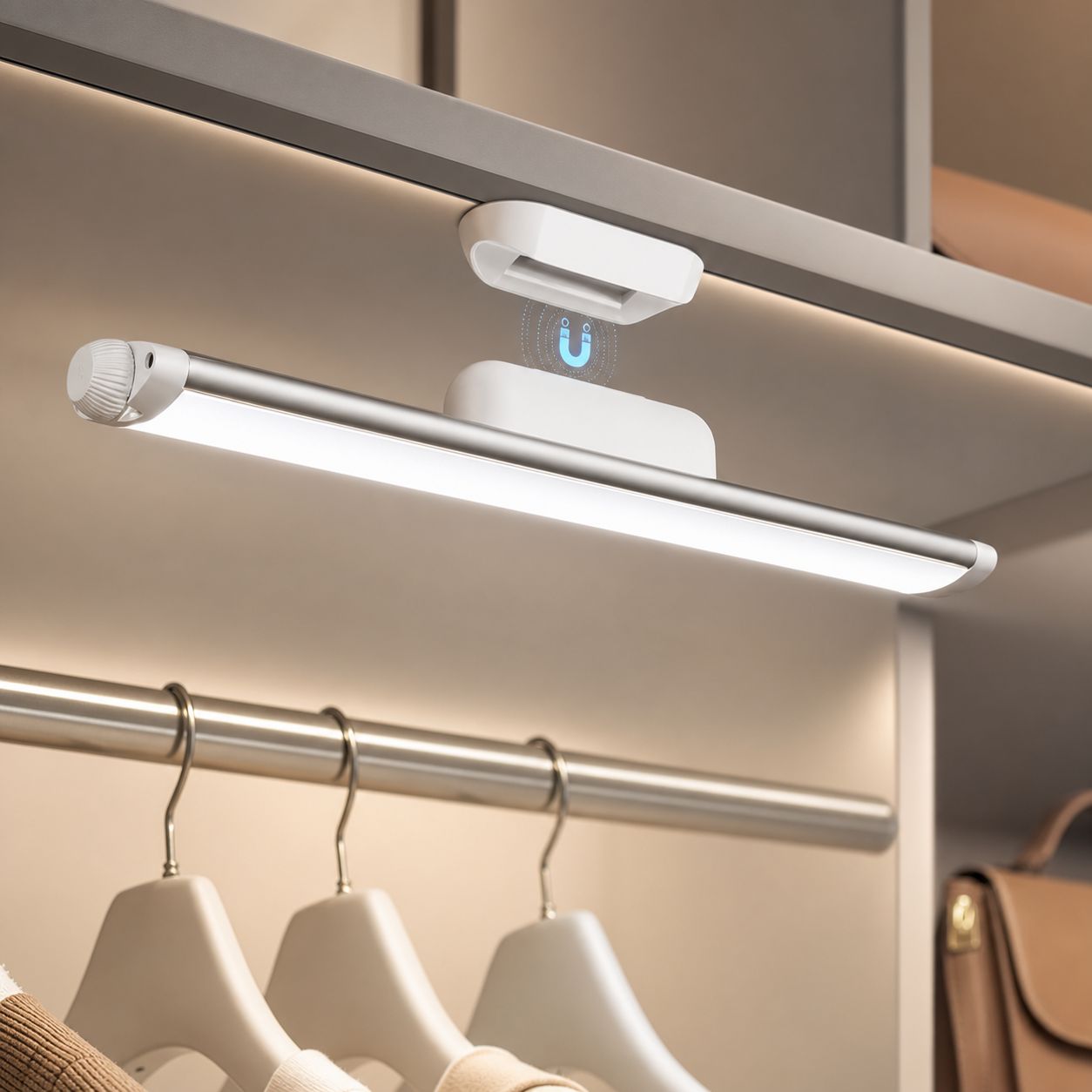 Wiederaufladbare Magnetische Led-lampe Mit Usb-c-anschluss, 60 Leds, 3 Farbtemperaturen, Einstellbar, Für Küchenschränke, Zum Lesen, Kabellos