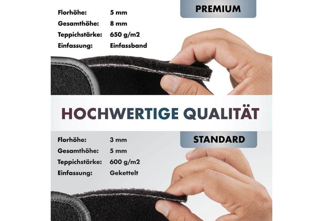 Premium Fußmatten für Audi A3 04/2012-2020, 3-Türer