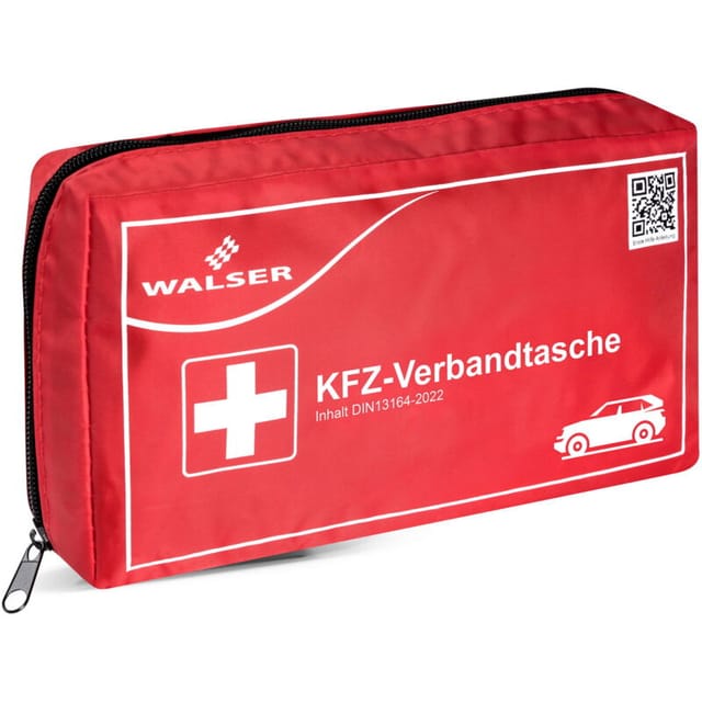 Ec- Only - kfz Verbandstasche gemäss din 13164:2022 rot, 230x130x55 mm