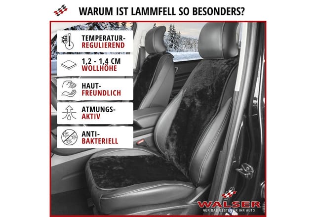 Carcomfort - Sitzaufleger Lammfell Cosmo 12-14 mm schwarz