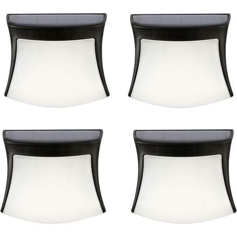 Lampe Solaire Extérieure, Lampe Solaire Murale 3 Led Étanche Éclairage De Sécurité Sans Fil Lampe Solaire De Jardin Pour Patio, Cour, Maison, Allée, Escaliers (pack De 4) - Rw