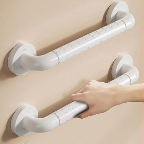 Poignée De Douche En Acier Inoxydable Blanc, Adaptée Aux Personnes Âgées, Handicapées Et Aux Femmes Enceintes, Lot De Deux