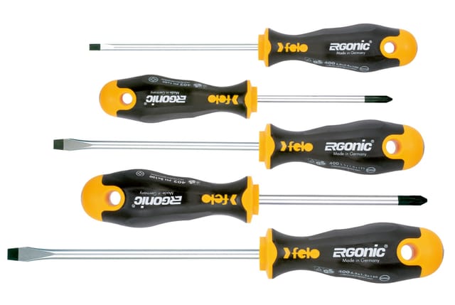 FELO 5-teiliger Schraubendrehersatz Serie 400 Ergonic