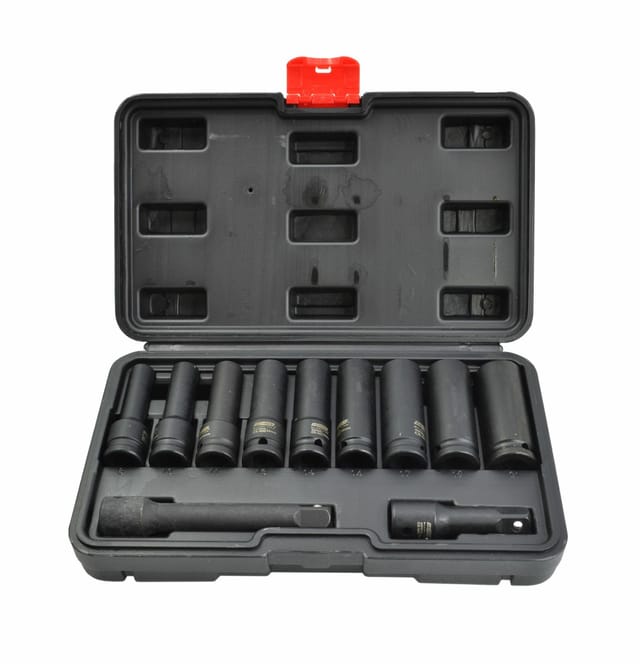 Awtools zestaw nasadek udarowych 1/2' długie 11cz. black line