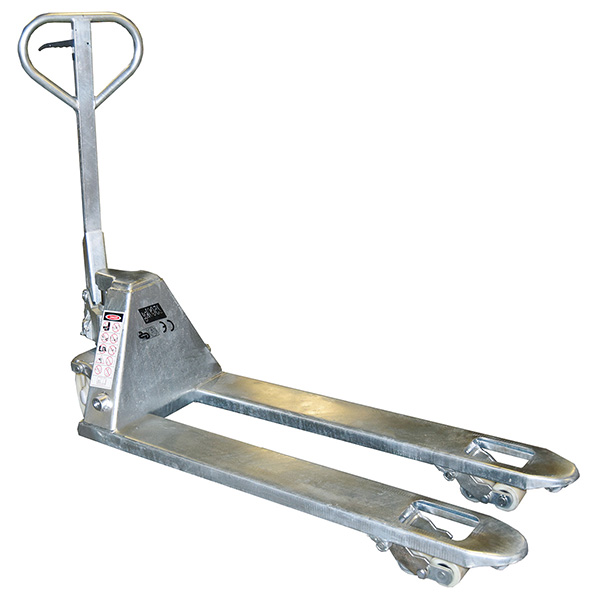 Verzinkter Gabelhubwagen 2500kg Mit Achsen, Kette Und Lagern Aus Edelstahl – Gabeln 1150x520mm – Beständig Gegen Feuchte Und Korrosive Umgebungen - Galvac25nbn-inox