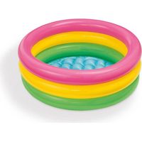 Aufblasbares Kinderbecken 61 X 22 Cm Mit 3 Schwimmringen, Wasserspielbecken Für Kinder Ab 6 Jahren, Ideal Für Sommer Und Garten