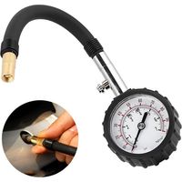 Reifendruckmesser Mit Flexiblem Schlauch, Präzises Messgerät Für Autos, Motorräder Und Fahrräder, Leichtes Und Schwarzes Messwerkzeug