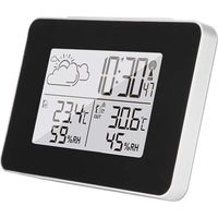 Digitaler Wecker Mit Schlummerfunktion, Drahtloser Wetterstation, Innen-/außenthermometer, Hygrometer, Großem Hintergrundbeleuchtetem Lcd-bildschirm
