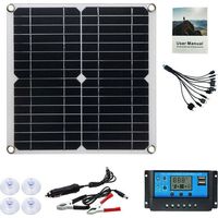 12-w-monokristallines Solarpanel Mit 100-a-laderegler Für Wohnmobil, Wohnwagen, Haus, Garten Und Als Batterieladegerät