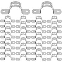 Packung Mit 32 U-förmigen Schlauchschellen Für 20-mm-rohre, Edelstahl 304, Robuste Befestigung Für Wasser- Und Gasleitungen, Für Haushalt Und Küche