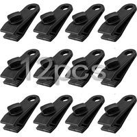 12er-pack Robuste Planenclips, Markisen- Und Zeltclips, Langlebiges Befestigungszubehör Für Wohnwagen Und Garten, Schwarz