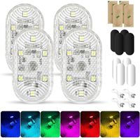 4er-set Kabellose Rgb-led-deckenleuchten, 7-farbige Ambientebeleuchtung Für Den Innenbereich, Sprachsteuerung, Usb-aufladbar