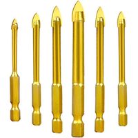 Wolfram-titan-bohrer Für Glas, Keramik Und Fliesen, Sechskantschaft 3–10 Mm, 6er-set Präzisionsbohrer