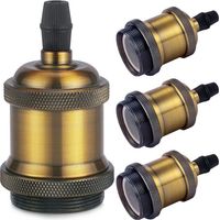 Set Mit 4 Vintage-e27-lampenfassungen Aus Keramik Und Messing, Retro-pendelleuchte Im Edison-stil, Robuster Glühbirnenadapter