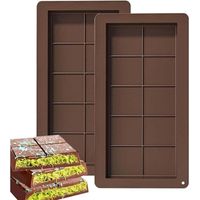 Set Mit 2 Tiefen Silikon-schokoladenformen, Antihaft-schokoladenriegelform Für Hausgemachtes Gebäck Und Desserts