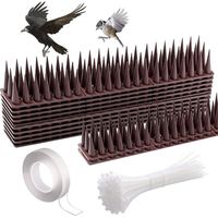 12er-pack Taubenabwehrspitzen (45 X 4 Cm), Katzen- Und Vogelabwehrmittel Mit Befestigungselementen Und Nanokleber, Effektiver Und Diskreter Schutz, Braun