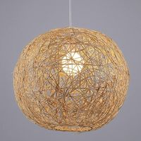 Rustikale Pendelleuchte Aus Rattan Und Weidengeflecht, Lampenschirm Im Laternenstil Aus Bambus Für Wohnzimmer Oder Flur, E26-fassung