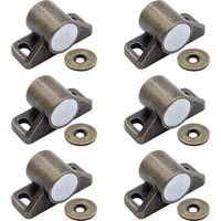Set Mit 6 Magnetischen Türverschlüssen, Runder Magnetverschluss In Bronze, Diskrete Und Elegante Verriegelung Für Möbel Und Schränke