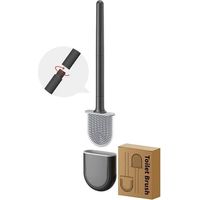 Silikon-wc-bürste Mit Halterung, Schnell Belüftete Wc-bürste, Geruchsneutrale Badreinigungsbürste, Modernes Design