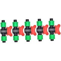 5er-pack Grüne 16-mm-geradventile Für Gartenschläuche, 1/2-zoll-doppelknopf-schlauchverschraubungen, Zubehör Für Tropfbewässerung