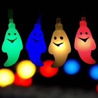 Halloween-lichterkette, 30 Leds, 3d-geist, Mehrfarbig, Batteriebetrieben, Für Innen- Und Außendekoration, 3,3 M, Für Weihnachtsfeiern
