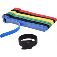 140 Klett-kabelbinder (12 X 150 Mm), Wiederverwendbare Nylon-kabelclips, Kabelmanagement Für Zuhause Und Büro, Farbe Zufällig